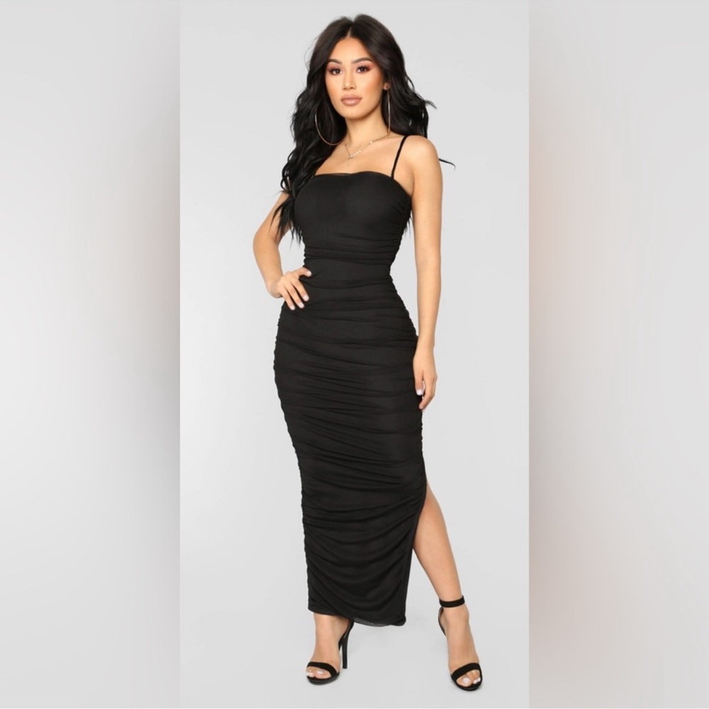 Fashion Nova Black Midi Dress